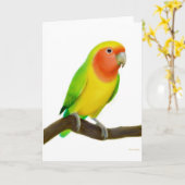 Lovebird Grußkarte Karte (Gelbe Blume)