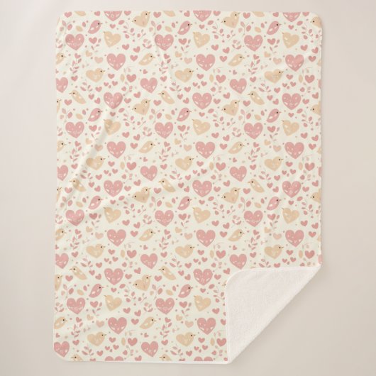 Lovebird & Herz Sherpadecke (Vorderseite)