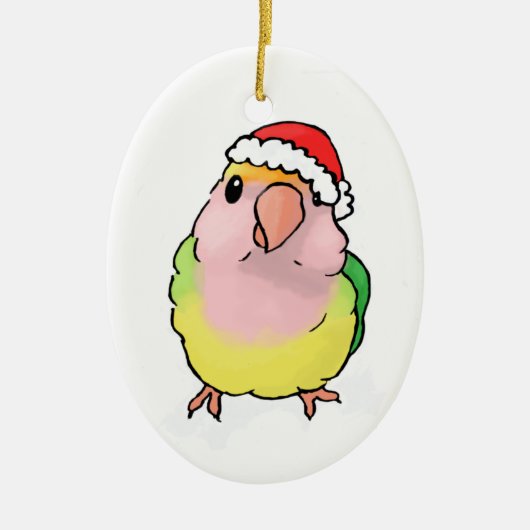 Lovebird in einem Hut Keramikornament (Vorne)