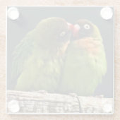 Lovebird Kiss Glass Untersetzer (Rückseite)