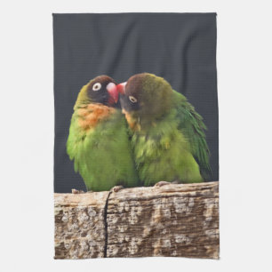 Lovebird Kiss Kitchtuch Handtuch