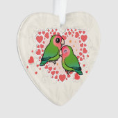 Lovebird-Liebe-Herz Ornament (Vorderseite)