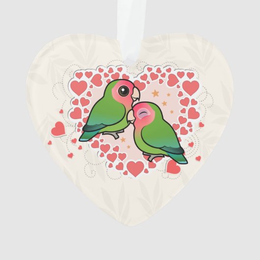 Lovebird-Liebe-Herz Ornament (Rückseite)