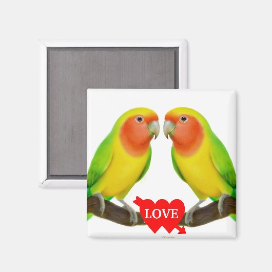 Lovebird Liebe Magnet (Vorderseite/Rückseite)