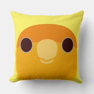 Lovebird mit Pfirsichmauer (Lutino Orange-konfront Kissen
