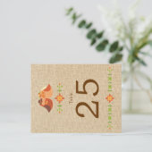 Lovebird Owls auf Burlap Wedding Tischnummer (Stehend Vorderseite)