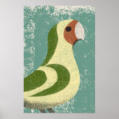 Lovebird Paprot Minimalistisch Textur Moderne Gelb Poster (Vorne)