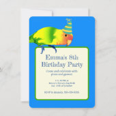 Lovebird Parrot Birthday Party Niedlich Bright Bir Einladung (Vorderseite)