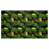 Lovebird Parrot Green Palm Leaf Bird Muster Schwar Stoff (Fat Quarter (45,7 x 55,9 cm))