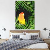 Lovebird Parrot Tropical Bird Gelb Grün Schwarz Leinwanddruck (Insitu (Schlafzimmer))