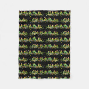 Lovebird Regenbogen Fleecedecke
