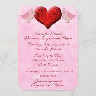 Lovebird Valentine's Day Bridal Dusche Einladungen
