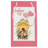 Lovebird Valentine's Day Kleine Geschenktasche Geschenktüte (Rückseite)