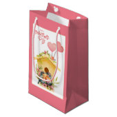 Lovebird Valentine's Day Kleine Geschenktasche Geschenktüte (Vorderseite Schrägansicht)