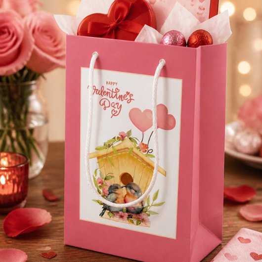 Lovebird Valentine's Day Kleine Geschenktasche Geschenktüte