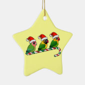 Lovebird-Zuckerstange Keramik Ornament (Rechts)