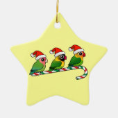 Lovebird-Zuckerstange Keramik Ornament (Vorne)