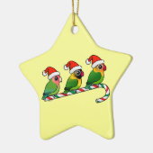 Lovebird-Zuckerstange Keramik Ornament (Links)
