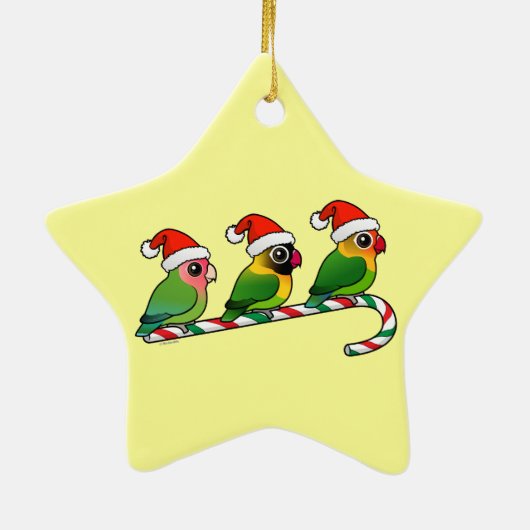 Lovebird-Zuckerstange Keramik Ornament (Hinten)