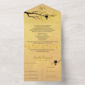 Lovebirds 50. Goldenes Hochzeitstag All In One Einladung (Innen Boden)