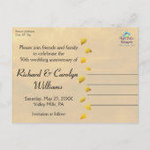 Lovebirds 50. Jahrestag Ankündigungspostkarte (Rückseite)