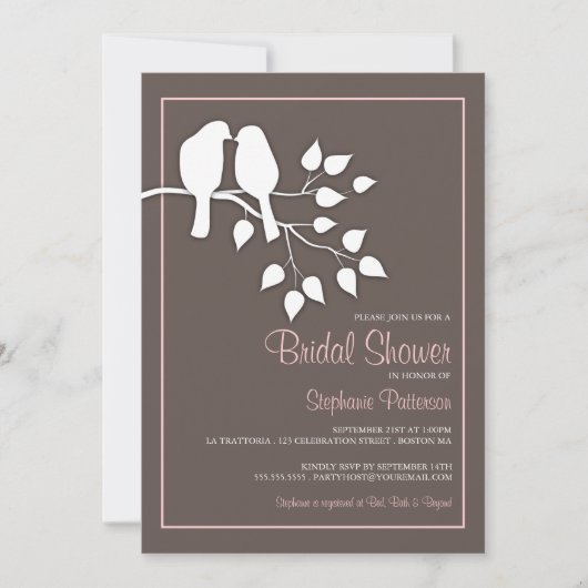 Lovebirds auf einer einladung (Vorderseite)