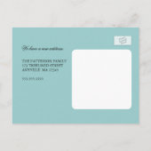 Lovebirds auf einer neuen Nest-Adresskarte Ankündigungspostkarte (Rückseite)