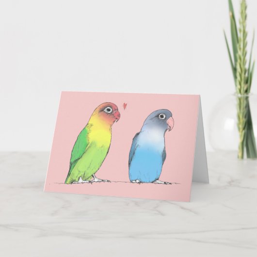 Lovebirds Blank Greeting Card Feiertagskarte (Vorderseite)