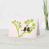 Lovebirds (Blush Pink) Vielen Dank Dankeskarte (Rückseite)
