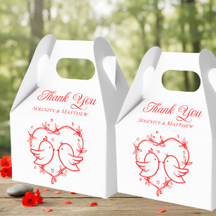 Lovebirds Boho Rotes Herz Garten Dankeschön Hochze Geschenkschachtel