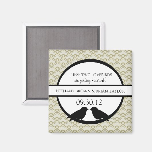 Lovebirds Collection Speichern des Datumsfelds Magnet (Vorderseite/Rückseite)