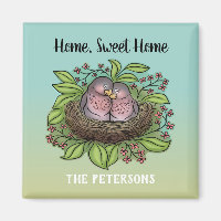 Lovebirds Couple in Nest Zuhause Sweet Zuhause