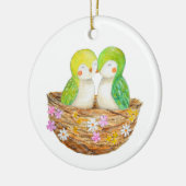 Lovebirds Couple's First Christmas Together Custom Keramik Ornament (Links)