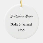 Lovebirds Couple's First Christmas Together Custom Keramik Ornament (Hinten)