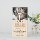 Lovebirds Cream Verlobung Foto-Karte (Stehend Vorderseite)