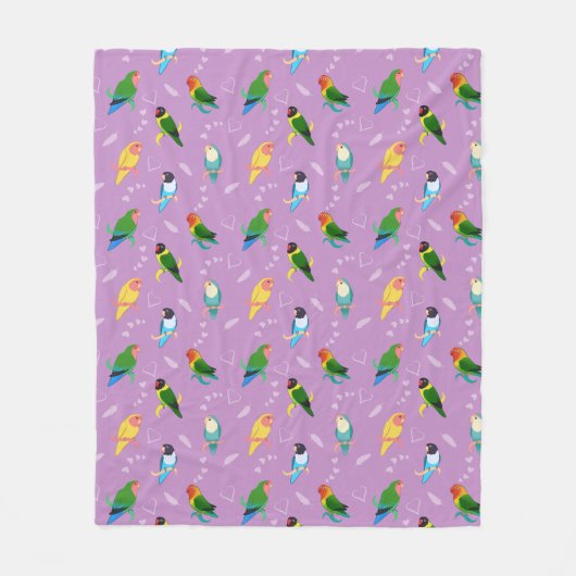 Lovebirds des Rainbow Colors Pattern Fleecedecke (Vorderseite)
