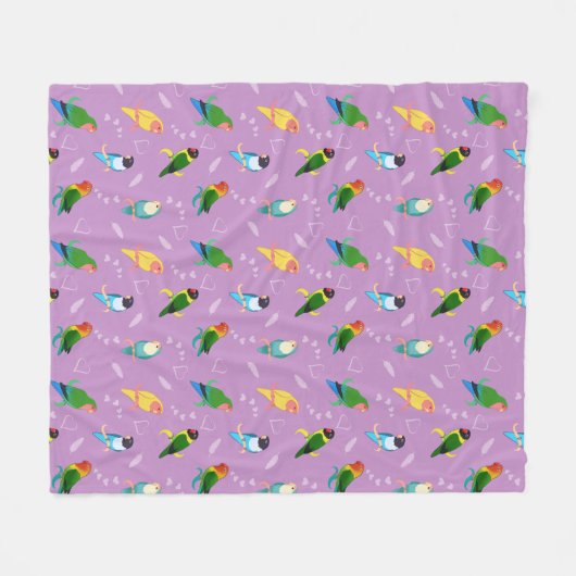 Lovebirds des Rainbow Colors Pattern Fleecedecke (Vorderseite (Horizontal))
