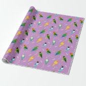 Lovebirds des Rainbow Colors Pattern Geschenkpapier (Ungerollt)