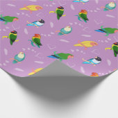 Lovebirds des Rainbow Colors Pattern Geschenkpapier (Ecke)