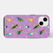 Lovebirds des Rainbow Colors Pattern iPhone Hülle (Rückseite (Horizontal))