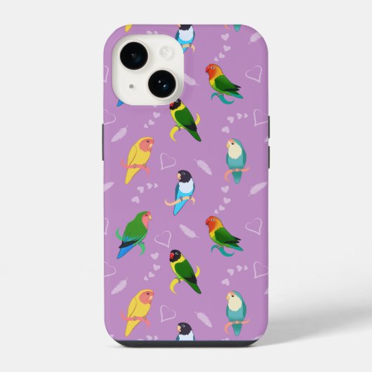 Lovebirds des Rainbow Colors Pattern iPhone Hülle (Rückseite)
