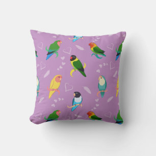 Lovebirds des Rainbow Colors Pattern Kissen