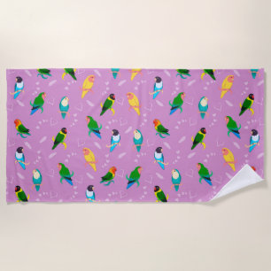 Lovebirds des Rainbow Colors Pattern Strandtuch