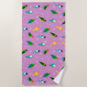 Lovebirds des Rainbow Colors Pattern Strandtuch (Vorderseite)