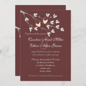 Lovebirds, die Einladung Wedding sind (Vorne/Hinten)