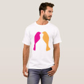 Lovebirds Duo Zuneigung T-Shirt (Vorne ganz)