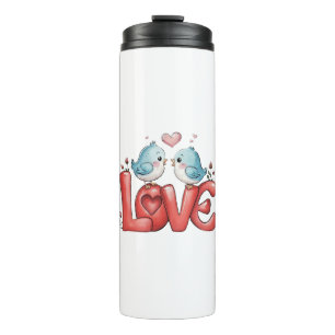 Lovebirds Ein bisschen Liebe Zwei Herzen, ein Lied Thermosbecher