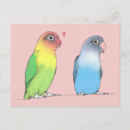 Lovebirds einer anderen Farbpostkarte Postkarte
