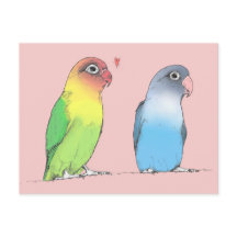 Lovebirds einer anderen Farbpostkarte