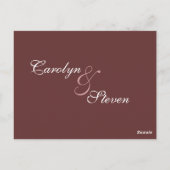 Lovebirds Empfang Card Postkarte (Rückseite)